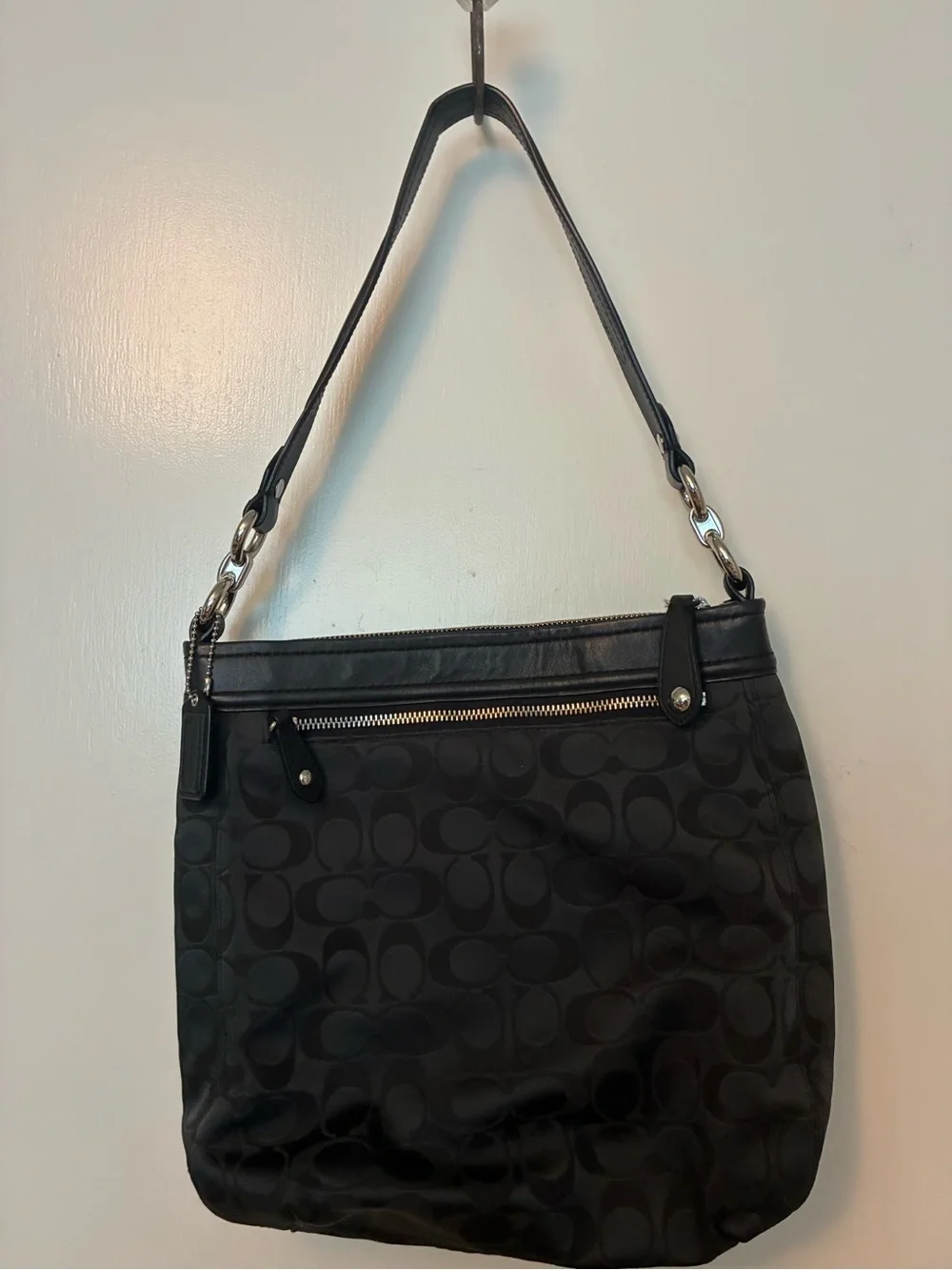 Coach Black Signature Shoulder Tote
